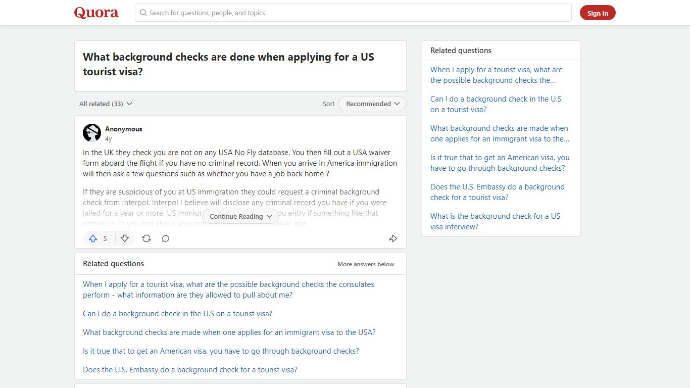 What background checks are done when applying for a US tourist visa?